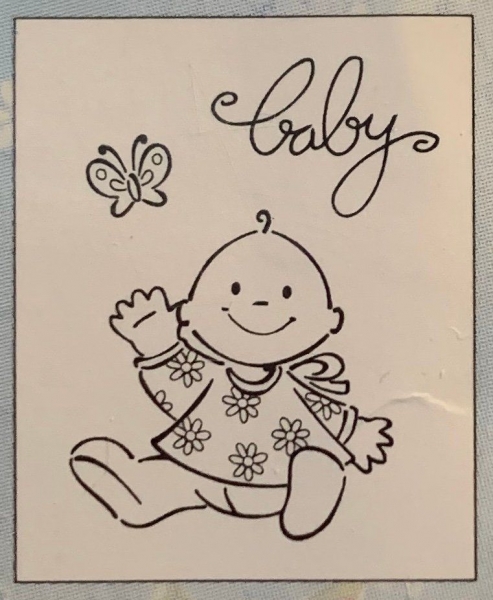 Clear Stamp Eline's Babies, Baby winkend, Schmetterling